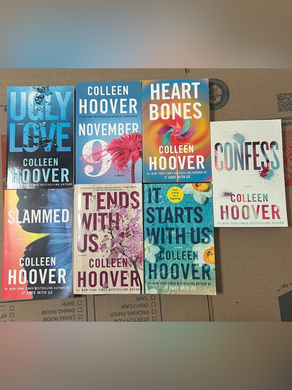 COLLEEN HOOVER Books Lot of 7 November 9, Ugly Love, Heart Bones